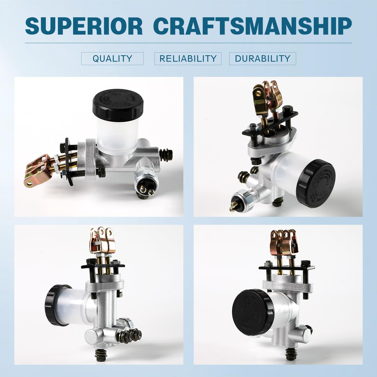 Hydraulic Brake Master Cylinder Compatible with Go Kart Buggy Sunl BMS Kandi Roketa Kazuma Kinroad TaoTao Twister ATV 90cc 110cc 125cc 150cc 200cc 250cc Engine